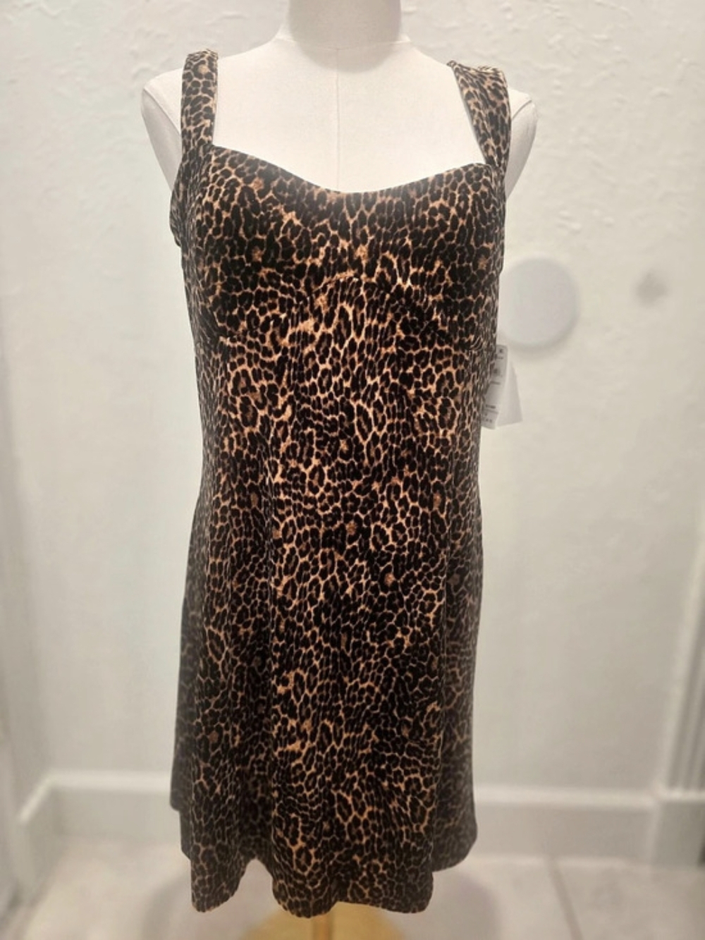 Good American Mini Lucky Velvet Leopard Mini Dress XL